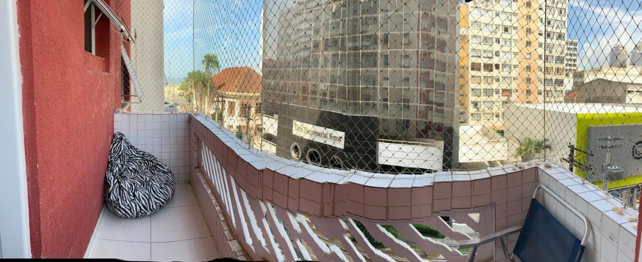 Apartamento Vento E Mar - 2 Quartos Com Sacada Na Quadra Da Praia Do Gonzaga Santos  Dış mekan fotoğraf